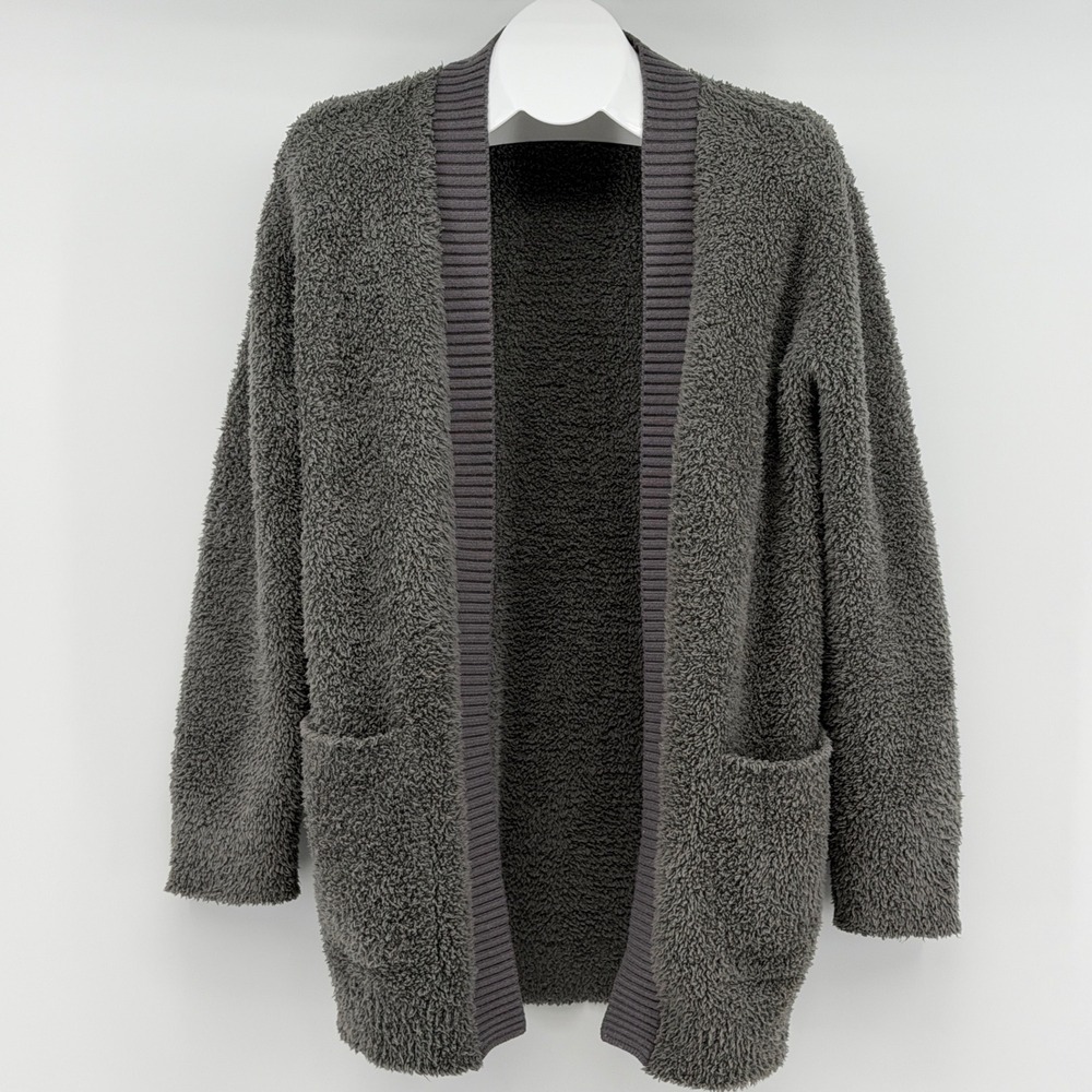 Barefoot Dreams CozyChic Cardigan Women XS Open Front Pocket Warm